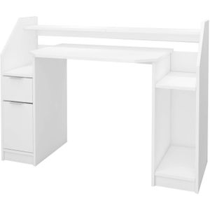 Bureau met lade 123x90 cm wit MDF ML-Design