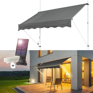 Klemluifel met 7m LED Solar Lichtketting 250x120 cm grijs ML-Design