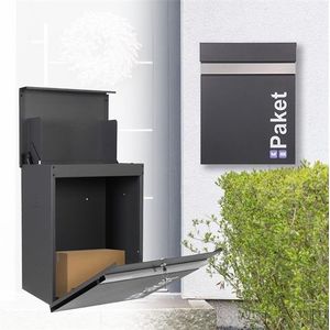 Pakketpostbak 44x35x58 cm antraciet/zilver gegalvaniseerd staal ML-Design