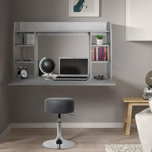 Wandbureau 110x75x48 cm grijs MDF ML-Design