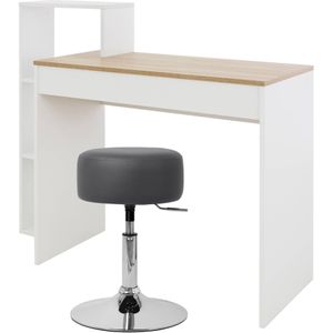 Bureau met legplank 110x72x40 cm Wit/Sonoma Eik Hout ML Design