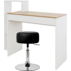 Bureau met legplank 110x72x40 cm Wit/Sonoma Eik Hout ML Design