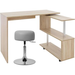 Bureau met vier wielen 150x88x75 cm Wit MDF ML-Design