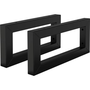 Wandhouder voor wastafel Set van 2 35x15 cm Zwart staal ML-Design