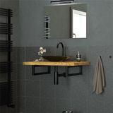 Wandkonsole für Waschtisch 2er Set 400x150 mm Schwarz aus Stahl ML-Design