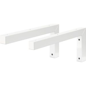Wandkonsole Regalhalterung 2er Set 300 x 150 mm Weiß aus Stahl ML-Design