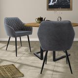 Set van 2 eetkamerstoelen Anita velvet | ML-Design