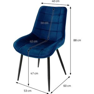 Set van 2 eetkamerstoelen Dahlia velvet | ML-Design