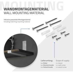 Plankdrager 2 stuks 25x4x14 cm wit metaal 5 mm gat ML-Design