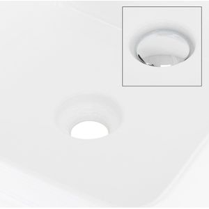 Wastafel incl. zilverkleurige waste zonder overloop 39x39x15 cm wit keramiek ML design