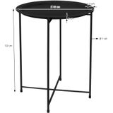 Beistelltisch rund Ø43xH52 cm aus Metall, Schwarz, Couchtisch mit abnehmbarem Tablett, klappbar, stabil, Wohnzimmertisch Sofatisch Kaffeetisch