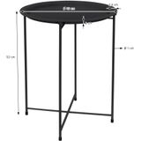 Beistelltisch rund Ø43xH52 cm aus Metall, Anthrazit, Couchtisch mit abnehmbarem Tablett, klappbar, stabil, Wohnzimmertisch Sofatisch Kaffeetisch