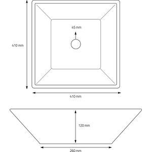 Wastafel Vierkante Vorm 41x41x12 cm Zwart Keramisch ML-Design