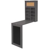 Wandklapptisch mit Tafel und Regal Grau ML-Design