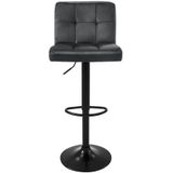 Barhocker 2er Set Grau Samtbezug mit Rückenlehne und Fußstütze höhenverstellbar 63-83cm ML-Design