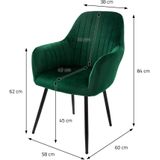 Set van 2 eetkamerstoelen Layla velvet | ML-Design