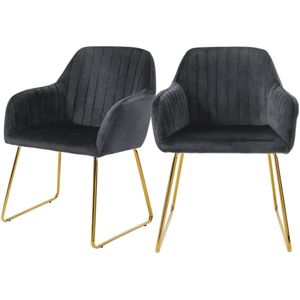 Set van 2 eetkamerstoelen Mili velvet | ML-Design