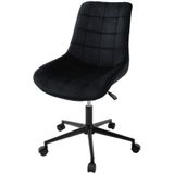 Bürostuhl auf Rollen Schwarz mit Samtbezug und Metallgestell ML-Design