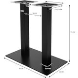 Dubbele tafelpoten 70x72 cm Zwart Mat Staal ML-Desing