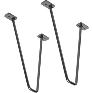Plankhouder haarspeld 2 stuks 22x18x2,3 cm grijs metaal ML design