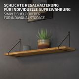 Wandkonsole Regalhalterung 2er Set 200 x 250 cm Schwarz aus Stahl ML-Design