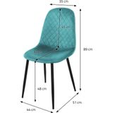 Set van 4 eetkamerstoelen Wisk velvet | ML-Design