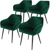 Set van 4 eetkamerstoelen Sanders velvet | ML-Design