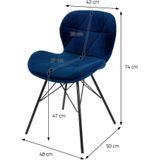 Set van 4 eetkamerstoelen Sandy velvet | ML-Design