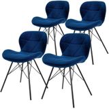 Set van 4 eetkamerstoelen Sandy velvet | ML-Design