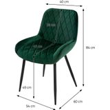 Set van 4 eetkamerstoelen Megan velvet | ML-Design