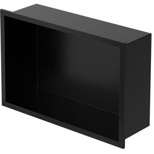 Douchebak 30x20 cm zwart roestvrij staal wandnis Douchebak LuxeBad