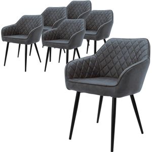 Set van 6 eetkamerstoelen Amino kunstleer | ML-Design