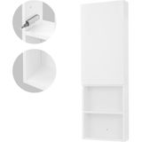 Badezimmer Hochschrank mit Tür & offenen Fächer Weiß 110cm hoch Hängeschrank 4 Ablagen ML-Design
