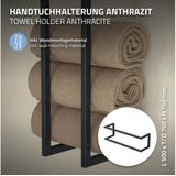 Handtuchhalter 15x15x50 cm Anthrazit aus Stahl ML-Design