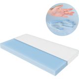 Kinderbed huisbed 90x200 cm lichtgrijs gemaakt van grenenhout incl. matras H-16cm houten bed met dak en lattenbodem ML design