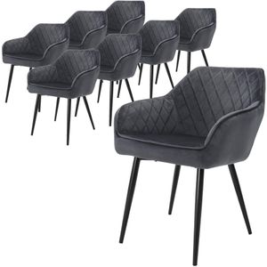 Set van 8 eetkamerstoelen Amino velvet | ML-Design