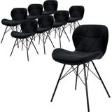 Set van 8 eetkamerstoelen Dane velvet | ML-Design