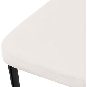 ML-Design eetkamerstoelen set van 4 met fluwelen bekleding, wit, keukenstoelen met rugleuning, gestoffeerde stoel met metalen poten, ergonomische eettafelstoel, moderne eetkamerstoel, woonkamerstoel