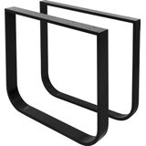 Tafelpoten set van 2 O-vormig 80x72 cm zwart staal ML design