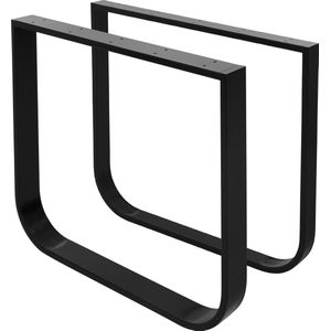 Tafelpoten set van 2 O-vormig 80x72 cm zwart staal ML design