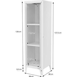 ML Design - Archiefkast - Wit - Staal - 1-Deurs - 38x38x137,5 cm
