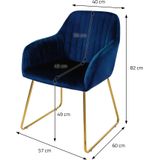 Set van 4 eetkamerstoelen Mili velvet | ML-Design