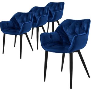 Set van 4 eetkamerstoelen Saga velvet | ML-Design