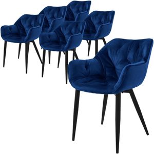 Set van 6 eetkamerstoelen Saga velvet | ML-Design