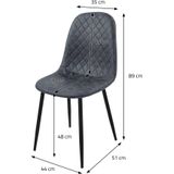 Set van 8 eetkamerstoelen Wisk kunstleer | ML-Design