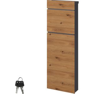 Vrijstaande brievenbus tot DIN A4 115 cm hoog Bruin roestvrij staal ML design