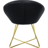 ML-Design eetkamerstoelen set van 2 fluweel zwart woonkamerstoel met ronde rugleuning gestoffeerde stoel met