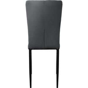 ML-Design eetkamerstoelen set van 8 met fluwelen bekleding, grijs, keukenstoelen met rugleuning, gestoffeerde stoel met