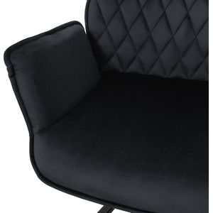 ML-Design eetkamerstoelen set van 4 fluweel, zwart, woonkamerstoel met arm en rugleuning, draaistoel autostoel,