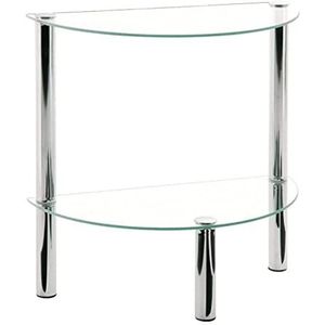 Haku Möbel 90241 salontafel, stalen buizen/gehard glas, verchroomd, 45 x 22 x 47 cm